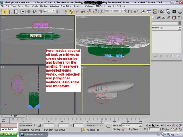 Creation of Flying Steam Sub: Step 3